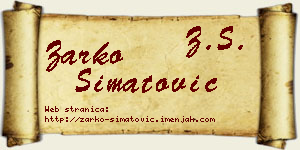 Žarko Simatović vizit kartica
